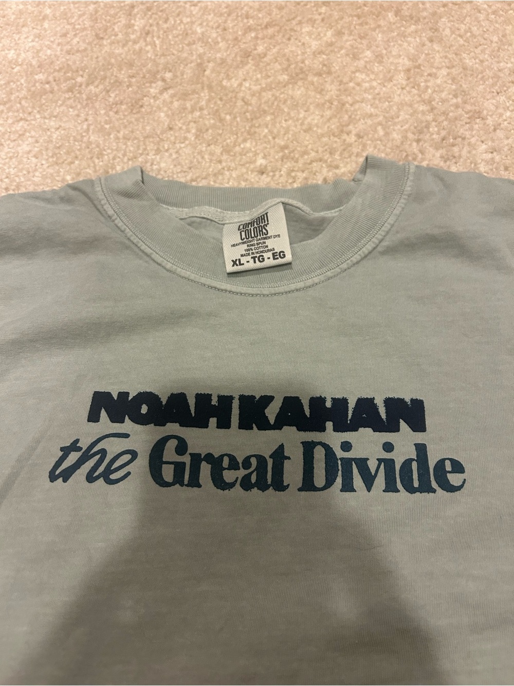 Noah Kahan offical merch XL Light Sage Graphic Tee - Navy Print